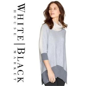 White House Black Market Turtleneck Colorblock Pullover Sweater Size XS FIRM